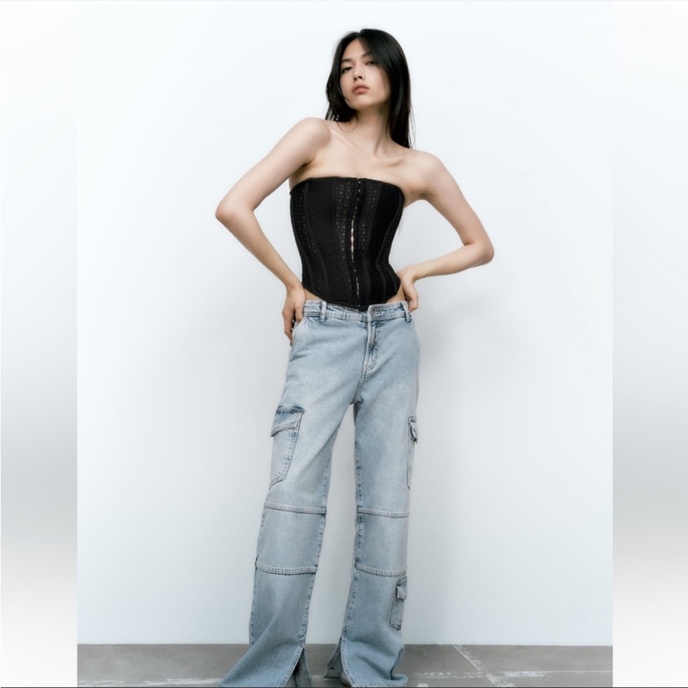 Zara Lace Black Corset/Bustier Size M NWT